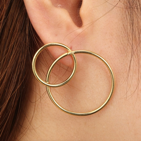 dora boutique Jewelry - Unique Design//Minimalist Circles Double Earrings